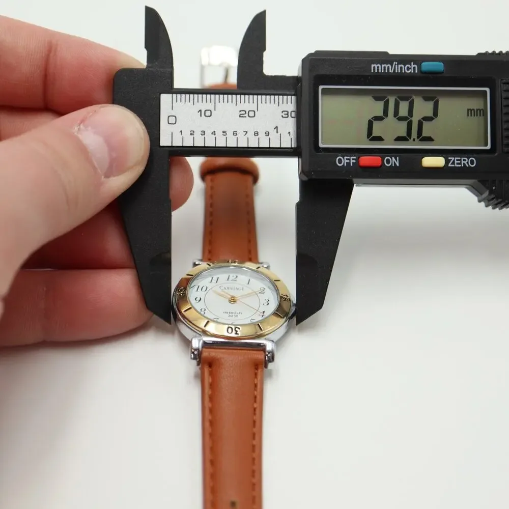 Carriage by Timex Classic Dress Watch 30mm Non Indiglo Two Tone Brown Leather